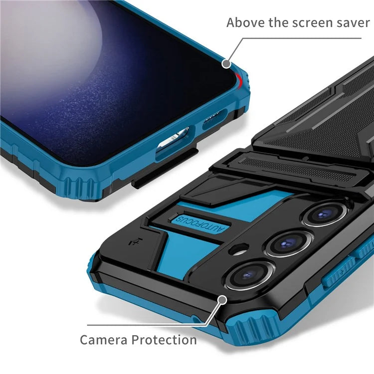 For Samsung Galaxy S23 FE Case Anti-scratch PC+TPU Kickstand Mobile Phone Cover