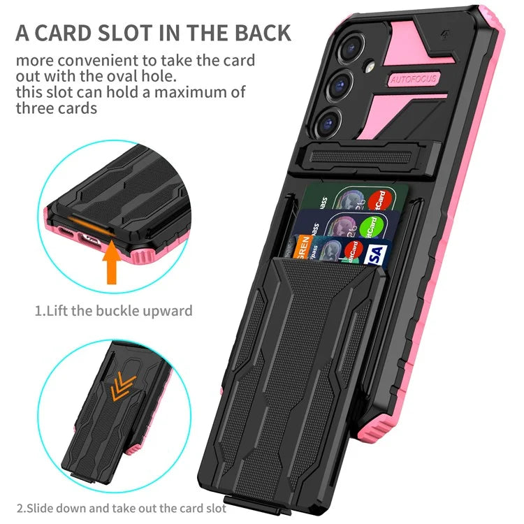 For Samsung Galaxy S23 FE Case Anti-scratch PC+TPU Kickstand Mobile Phone Cover