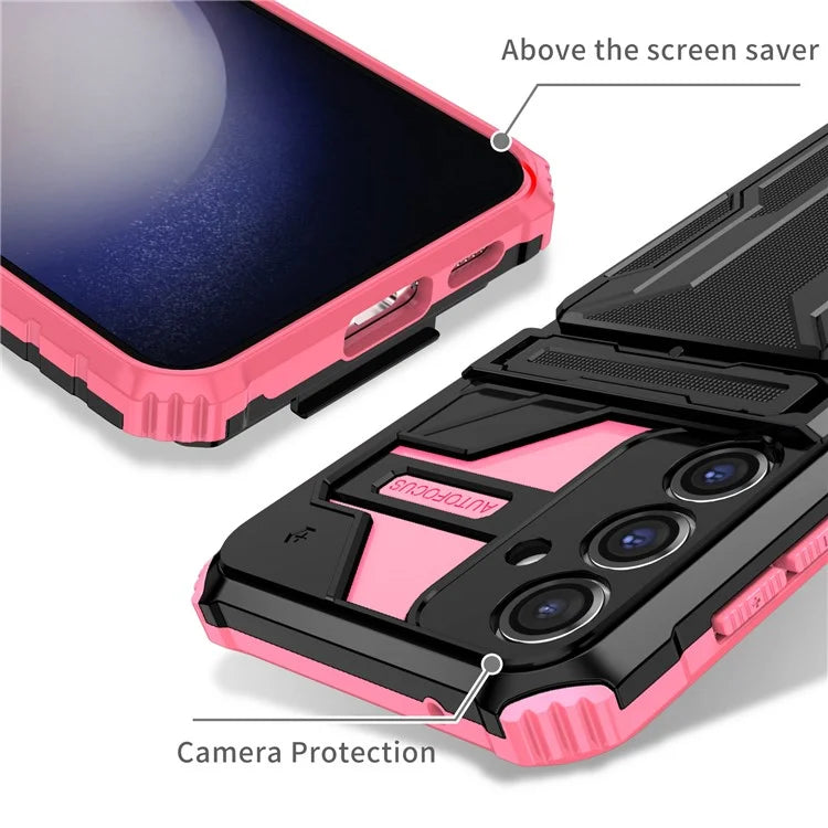 For Samsung Galaxy S23 FE Case Anti-scratch PC+TPU Kickstand Mobile Phone Cover