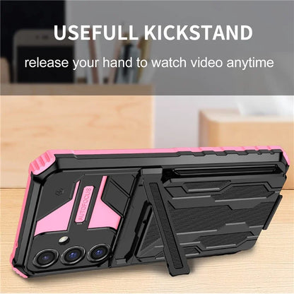 For Samsung Galaxy S23 FE Case Anti-scratch PC+TPU Kickstand Mobile Phone Cover