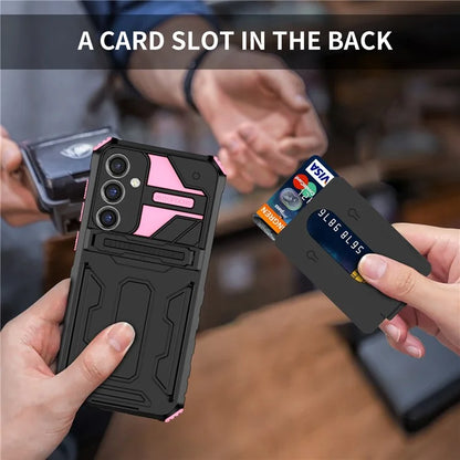 For Samsung Galaxy S23 FE Case Anti-scratch PC+TPU Kickstand Mobile Phone Cover