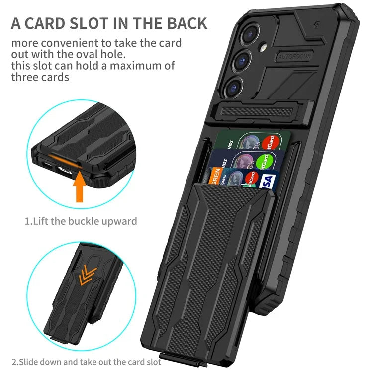 For Samsung Galaxy S23 FE Case Anti-scratch PC+TPU Kickstand Mobile Phone Cover