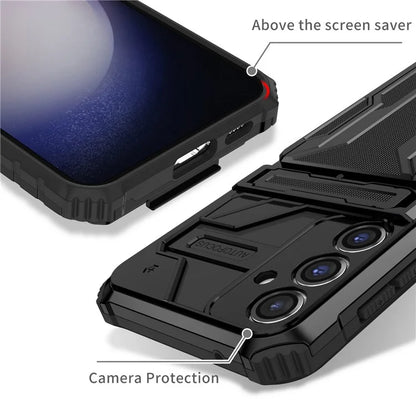 For Samsung Galaxy S23 FE Case Anti-scratch PC+TPU Kickstand Mobile Phone Cover