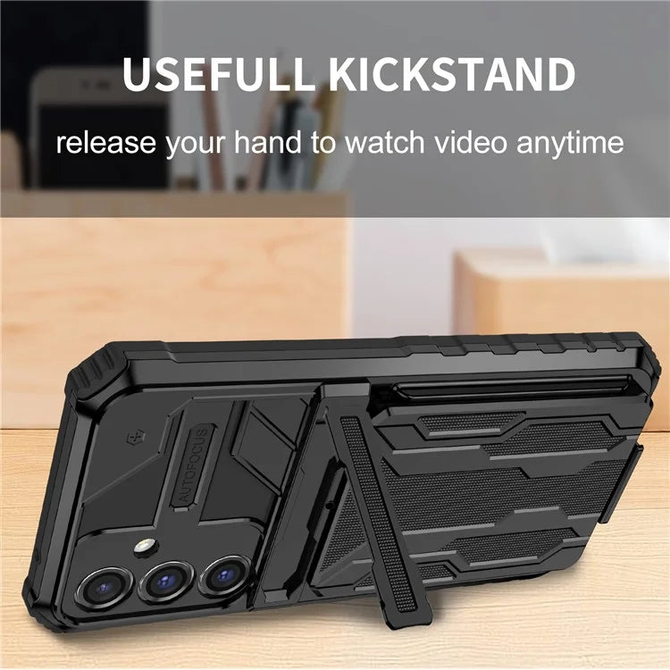 For Samsung Galaxy S23 FE Case Anti-scratch PC+TPU Kickstand Mobile Phone Cover