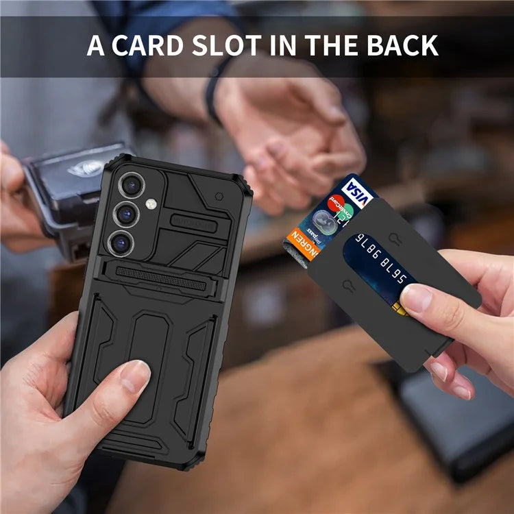 For Samsung Galaxy S23 FE Case Anti-scratch PC+TPU Kickstand Mobile Phone Cover