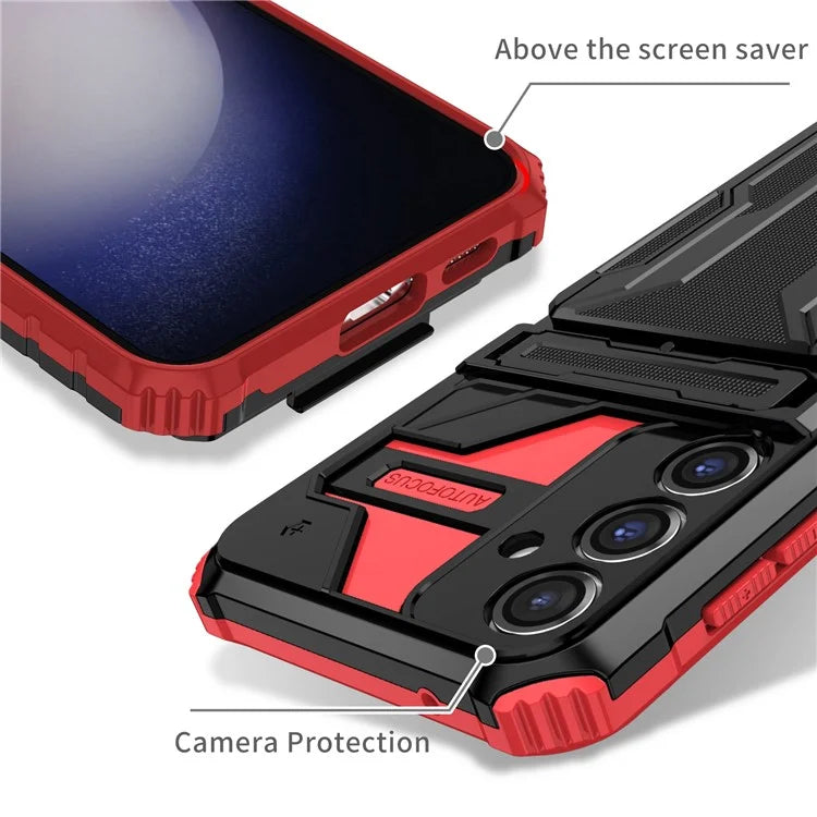 For Samsung Galaxy S23 FE Case Anti-scratch PC+TPU Kickstand Mobile Phone Cover