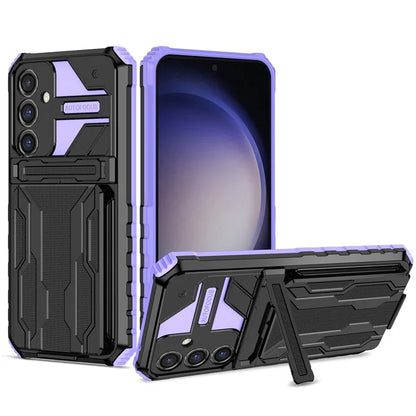 For Samsung Galaxy S23 FE Case Anti-scratch PC+TPU Kickstand Mobile Phone Cover