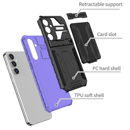 For Samsung Galaxy S23 FE Case Anti-scratch PC+TPU Kickstand Mobile Phone Cover