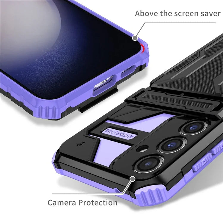 For Samsung Galaxy S23 FE Case Anti-scratch PC+TPU Kickstand Mobile Phone Cover