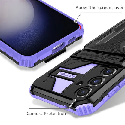 For Samsung Galaxy S23 FE Case Anti-scratch PC+TPU Kickstand Mobile Phone Cover