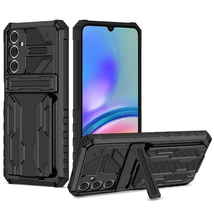For Samsung Galaxy A05s 4G Case PC+TPU Anti-fingerprint Phone Protector with Detachable Card Holder