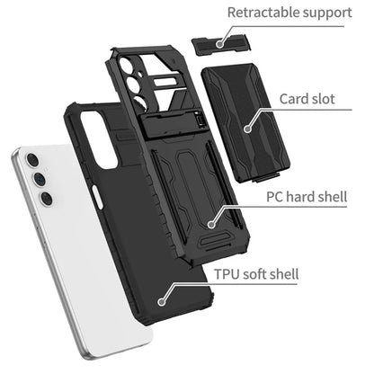 For Samsung Galaxy A05s 4G Case PC+TPU Anti-fingerprint Phone Protector with Detachable Card Holder
