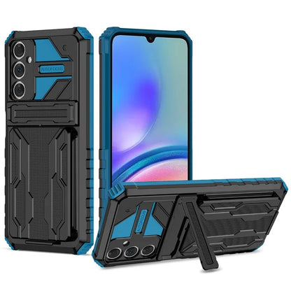 For Samsung Galaxy A05s 4G Case PC+TPU Anti-fingerprint Phone Protector with Detachable Card Holder