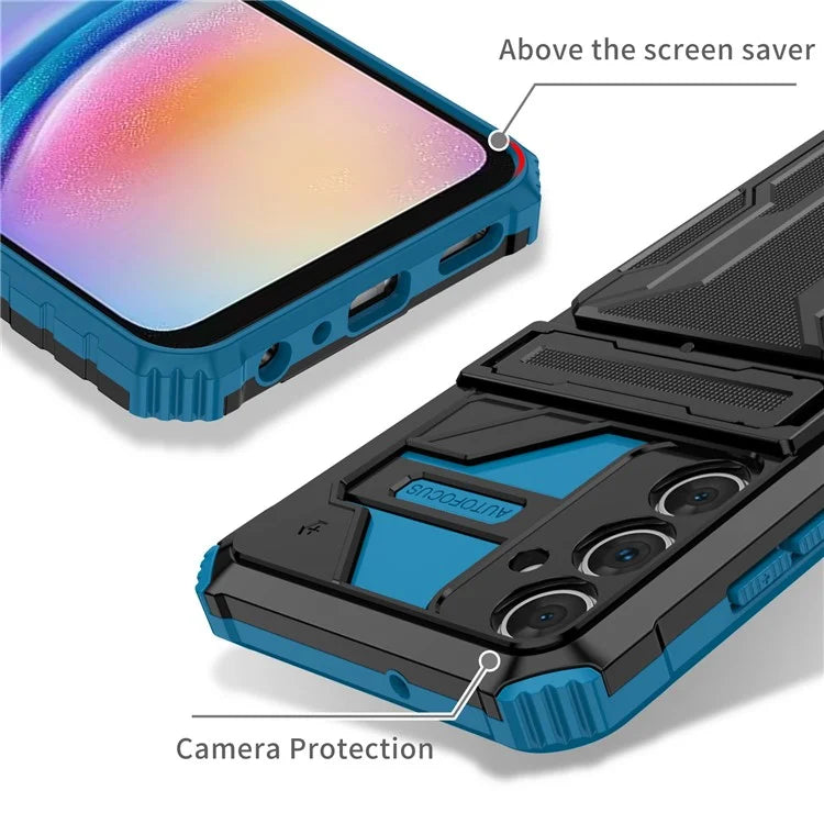For Samsung Galaxy A05s 4G Case PC+TPU Anti-fingerprint Phone Protector with Detachable Card Holder