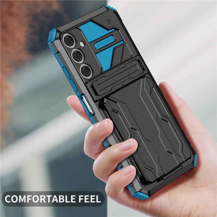 For Samsung Galaxy A05s 4G Case PC+TPU Anti-fingerprint Phone Protector with Detachable Card Holder