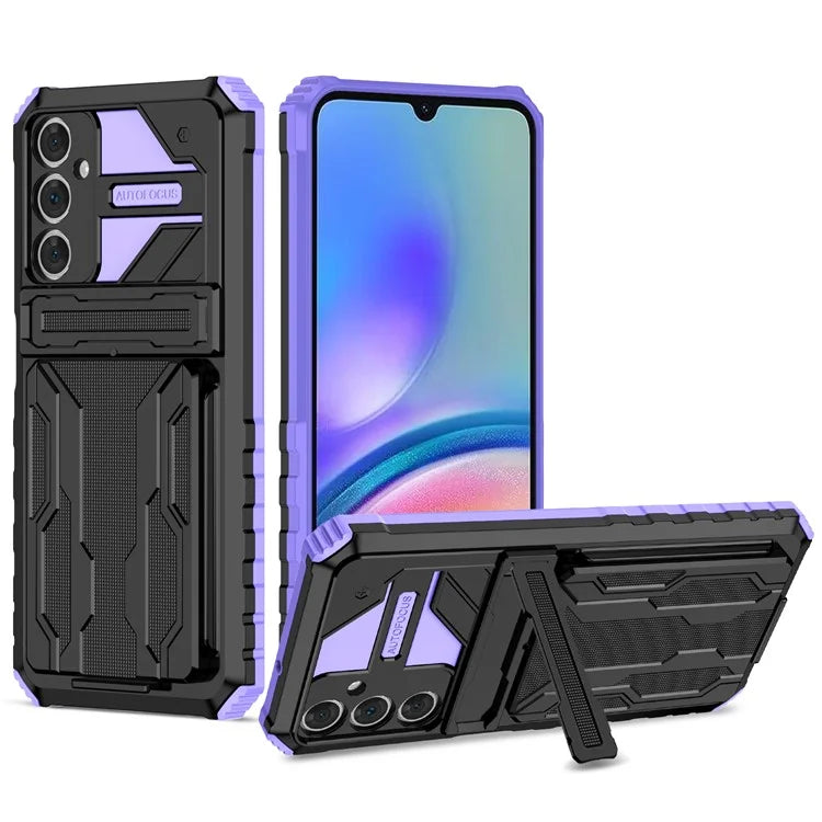 For Samsung Galaxy A05s 4G Case PC+TPU Anti-fingerprint Phone Protector with Detachable Card Holder