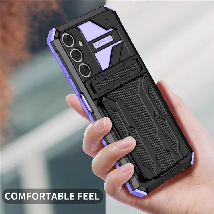 For Samsung Galaxy A05s 4G Case PC+TPU Anti-fingerprint Phone Protector with Detachable Card Holder