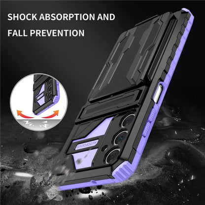 For Samsung Galaxy A05s 4G Case PC+TPU Anti-fingerprint Phone Protector with Detachable Card Holder