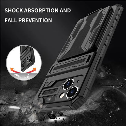 For iPhone 15 Case Anti-scratch PC+TPU Cellphone Shell Cover with Kickstand