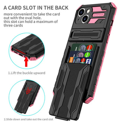 For iPhone 15 Case Anti-scratch PC+TPU Cellphone Shell Cover with Kickstand