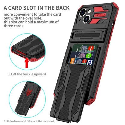 For iPhone 15 Case Anti-scratch PC+TPU Cellphone Shell Cover with Kickstand