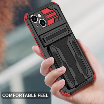 For iPhone 15 Case Anti-scratch PC+TPU Cellphone Shell Cover with Kickstand