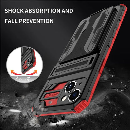 For iPhone 15 Case Anti-scratch PC+TPU Cellphone Shell Cover with Kickstand