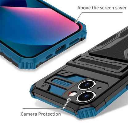 For iPhone 15 Case Anti-scratch PC+TPU Cellphone Shell Cover with Kickstand