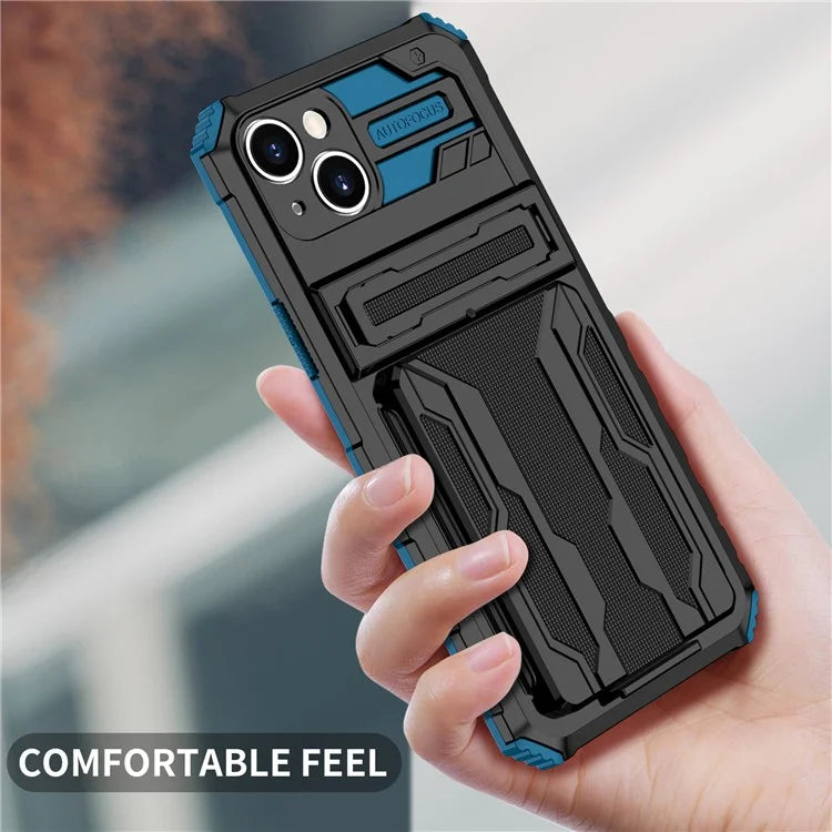 For iPhone 15 Case Anti-scratch PC+TPU Cellphone Shell Cover with Kickstand
