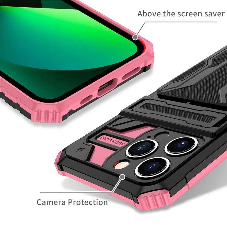 For iPhone 15 Pro Max Case Anti-scratch PC+TPU Mobile Phone Protector with Card Slot