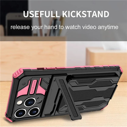 For iPhone 15 Pro Max Case Anti-scratch PC+TPU Mobile Phone Protector with Card Slot