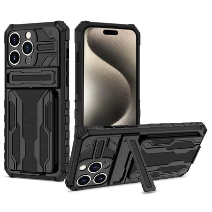 For iPhone 15 Pro Max Case Anti-scratch PC+TPU Mobile Phone Protector with Card Slot