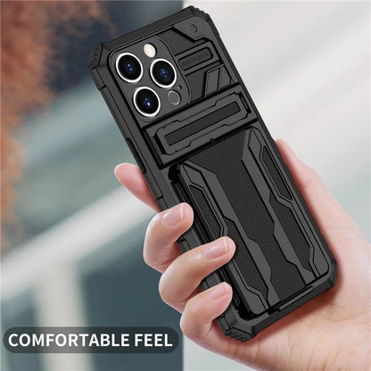 For iPhone 15 Pro Max Case Anti-scratch PC+TPU Mobile Phone Protector with Card Slot