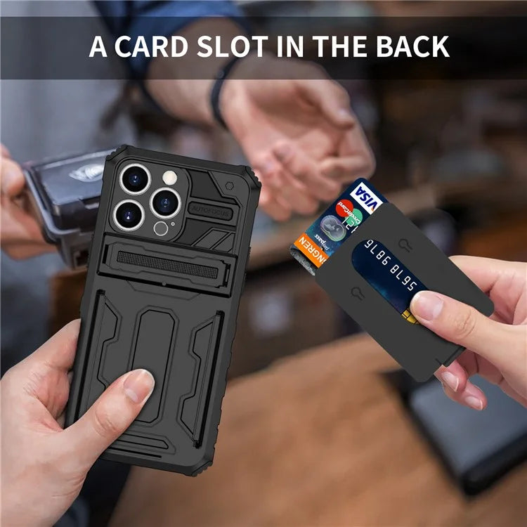 For iPhone 15 Pro Max Case Anti-scratch PC+TPU Mobile Phone Protector with Card Slot