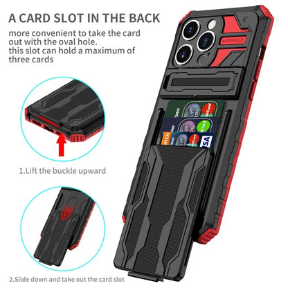 For iPhone 15 Pro Max Case Anti-scratch PC+TPU Mobile Phone Protector with Card Slot