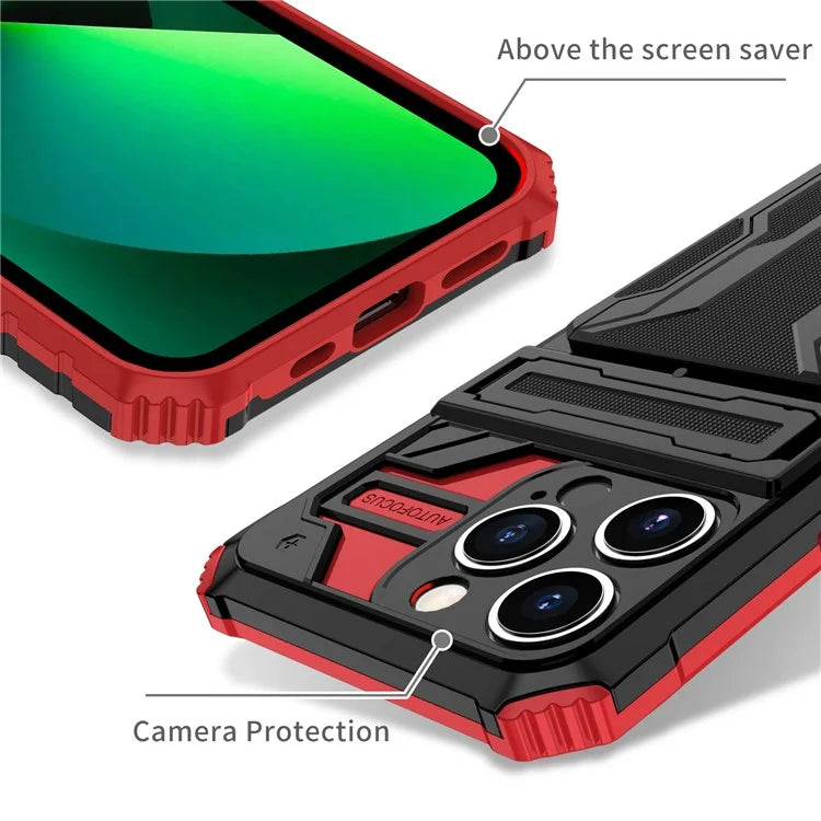 For iPhone 15 Pro Max Case Anti-scratch PC+TPU Mobile Phone Protector with Card Slot