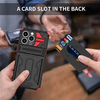 For iPhone 15 Pro Max Case Anti-scratch PC+TPU Mobile Phone Protector with Card Slot
