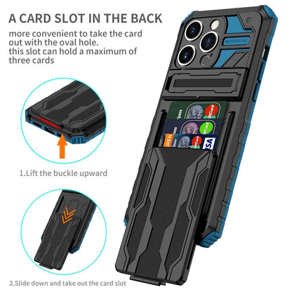 For iPhone 15 Pro Max Case Anti-scratch PC+TPU Mobile Phone Protector with Card Slot