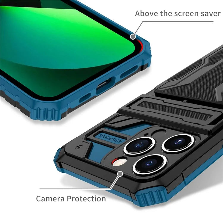 For iPhone 15 Pro Max Case Anti-scratch PC+TPU Mobile Phone Protector with Card Slot