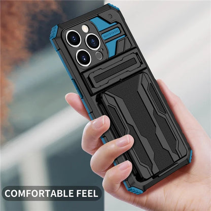 For iPhone 15 Pro Max Case Anti-scratch PC+TPU Mobile Phone Protector with Card Slot