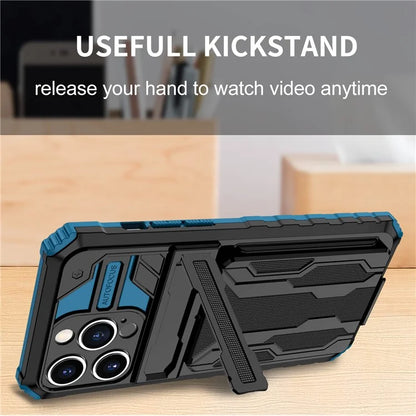 For iPhone 15 Pro Max Case Anti-scratch PC+TPU Mobile Phone Protector with Card Slot