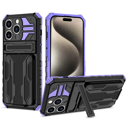 For iPhone 15 Pro Max Case Anti-scratch PC+TPU Mobile Phone Protector with Card Slot