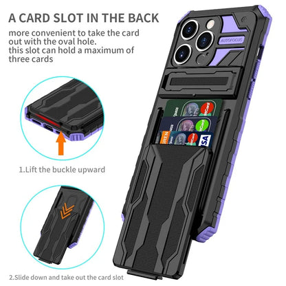 For iPhone 15 Pro Max Case Anti-scratch PC+TPU Mobile Phone Protector with Card Slot