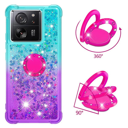 YB Quicksand Series-8 for Xiaomi 13T / 13T Pro / Redmi K60 Ultra Case Floating Sparkle Gradient Kickstand Phone Cover