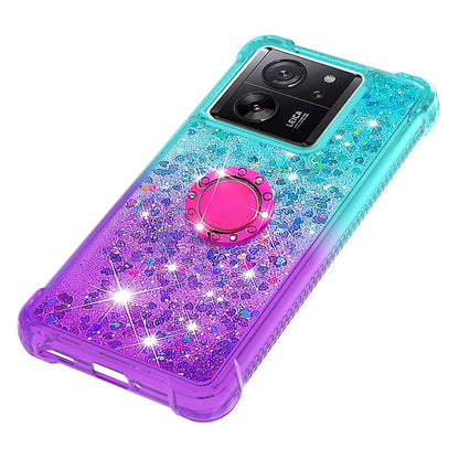 YB Quicksand Series-8 for Xiaomi 13T / 13T Pro / Redmi K60 Ultra Case Floating Sparkle Gradient Kickstand Phone Cover