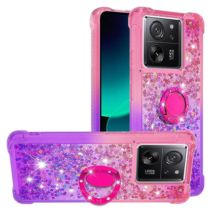 YB Quicksand Series-8 for Xiaomi 13T / 13T Pro / Redmi K60 Ultra Case Floating Sparkle Gradient Kickstand Phone Cover