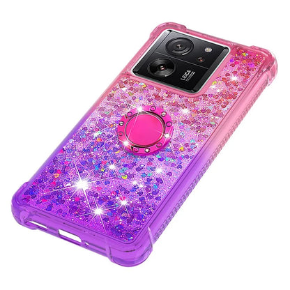 YB Quicksand Series-8 for Xiaomi 13T / 13T Pro / Redmi K60 Ultra Case Floating Sparkle Gradient Kickstand Phone Cover