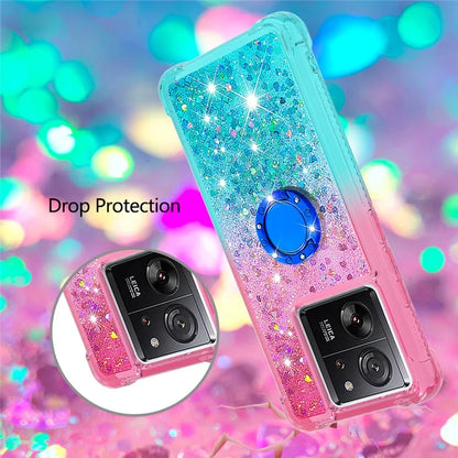 YB Quicksand Series-8 for Xiaomi 13T / 13T Pro / Redmi K60 Ultra Case Floating Sparkle Gradient Kickstand Phone Cover