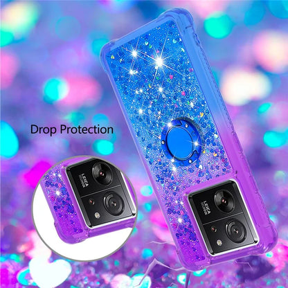 YB Quicksand Series-8 for Xiaomi 13T / 13T Pro / Redmi K60 Ultra Case Floating Sparkle Gradient Kickstand Phone Cover