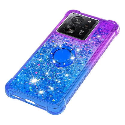 YB Quicksand Series-8 for Xiaomi 13T / 13T Pro / Redmi K60 Ultra Case Floating Sparkle Gradient Kickstand Phone Cover